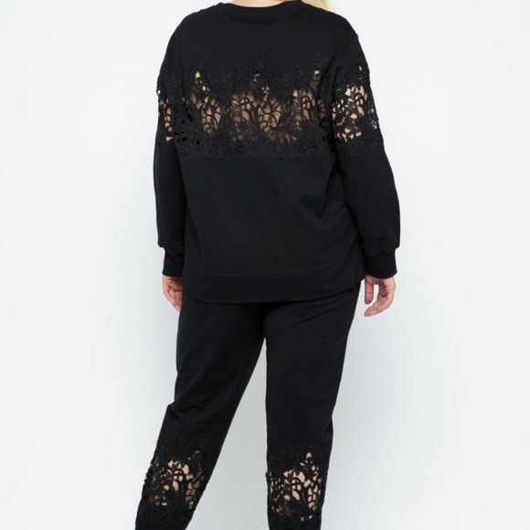 NEW VOCAL JOGGER SWEATSHIRT outfit SET REG & PLUS SIZES SM-3X leisurewear sporty - Picture 4 of 9